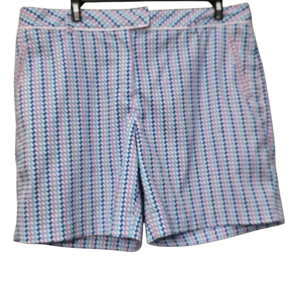 Lady‎ Hagen Womens Golf Shorts Blue Purple Geometric Print Size 10 Stretch